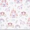 White And Pink Fairytale Digital Cuddle Blush Fabric per yard
